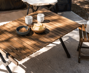 Travellife Iver tafel lounge walnut 90