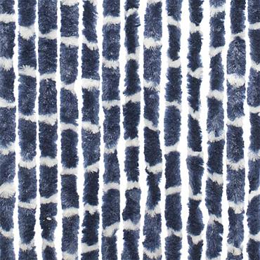 Chenille Streep blauw/wit 56x185cm
