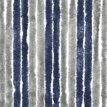 Chenille Basic grijs/blauw 56x185cm