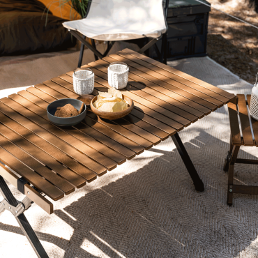 Travellife Iver tafel lounge walnut 90