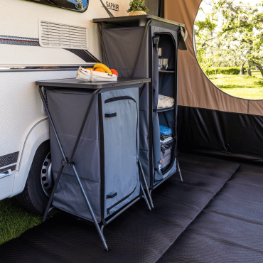 Travellife Toledo opbergkast opvouwbaar laag dark grey