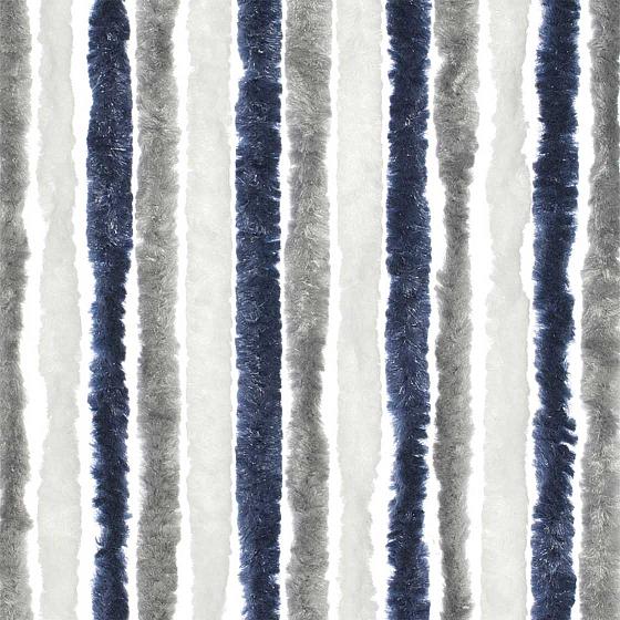 Chenille grey/white/blue 56x185cm